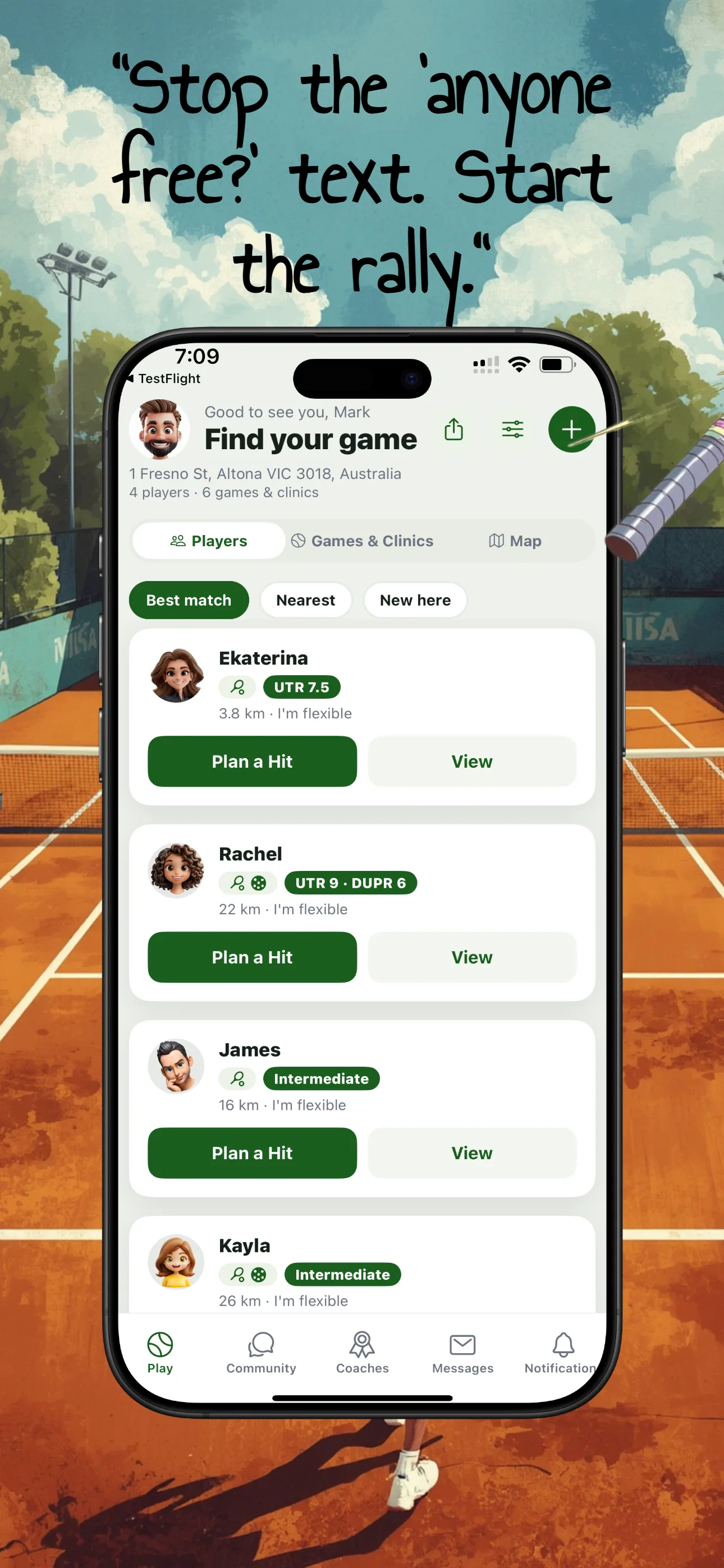 Hitting Partner — find your game